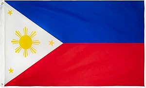 DANF Philippines Flag 3x5 Foot Filipino Philippine National Flags Polyester with Brass Grommets 3 X 5 Ft