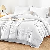 HIMEET King Size Comforter Set White - 7 Pieces Bed in a Bag Lightweight Bedding Set, All Season Soft 7PC Bed Set with Comforter, Flat Sheet, Fitted Sheet, Pillowcases & Pillow Shams