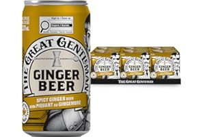 The Great Gentleman Spicy Ginger Beer Cans, Naturally Flavoured Ginger Extract, Jamaican Style, Mixology, Canned, 24 x 237ml 