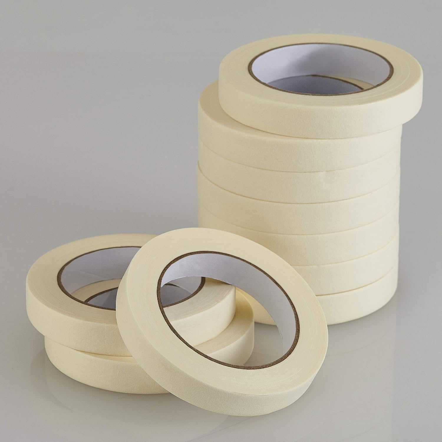 Lichamp Masking Tape 10 Pack General Purpose Beige White Color, 0.75 inch x 55 Yards x 10 Rolls (550 Total Yards), for Painting, Home, Office, School Stationery, Arts, Crafts etc. (3004): Office Products