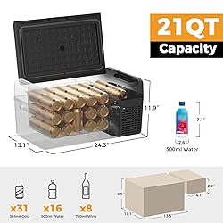 Setpower 12V Refrigerator 21 Quart Portable Freezer