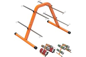 SELEWARE Portable Wire Spool Caddy – Heavy-Duty Steel Cable Dispenser with 4 Adjustable Rods for Effortless Spool Storage & Dispensing (Orange)