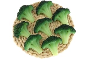 Gresorth 6pcs Fake Broccoli Slice Decoration Artificial Vegetable for Home Kitchen Shop Learning Food Model - Green