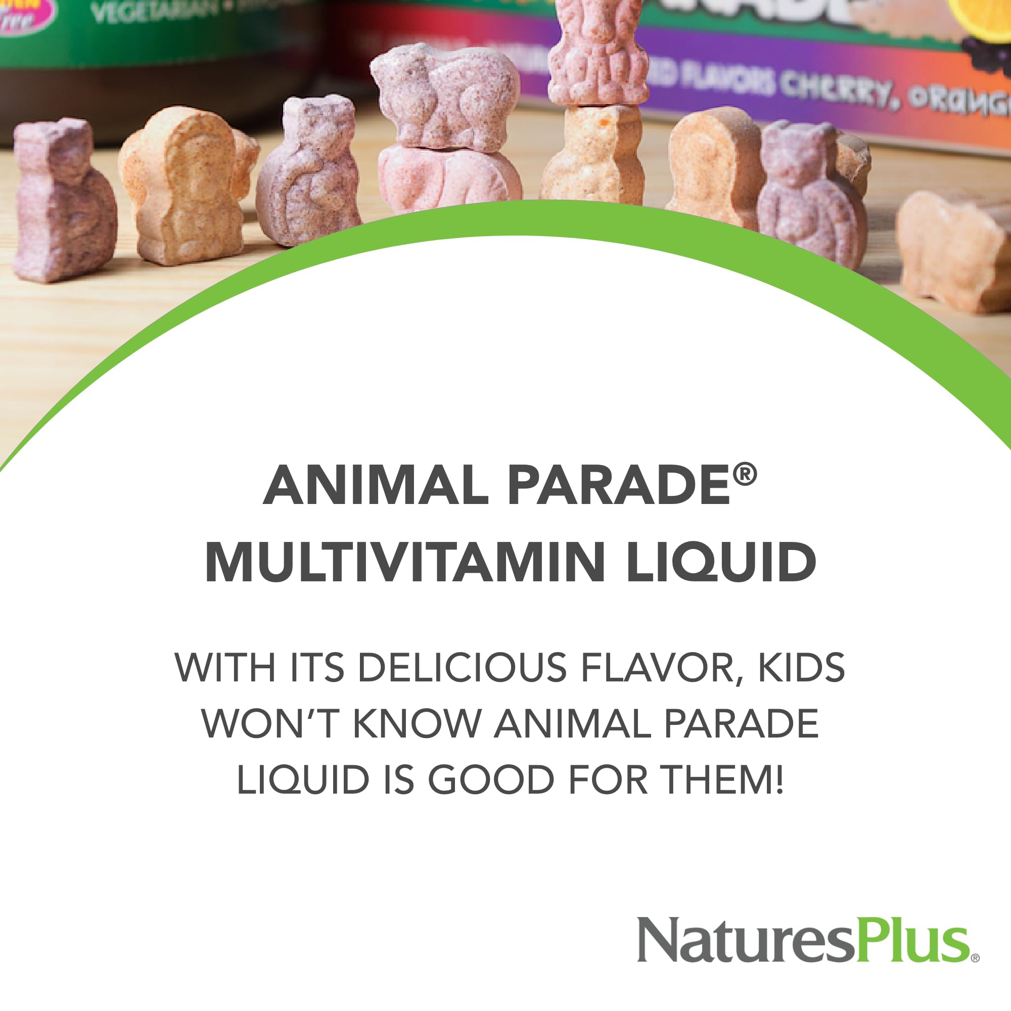 NaturesPlus Animal Parade Source of Life Children's Liquid Multivitamin - Tropical Berry Flavor - 30 fl oz - Whole Food Supplement - Vegetarian, Gluten-Free - 60 Servings