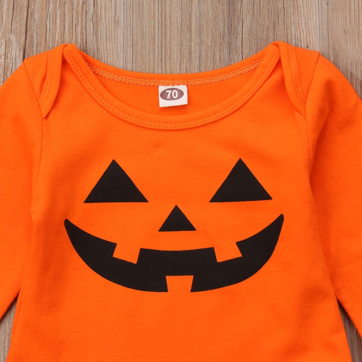 Halloween Baby Boy Girl Outfit My 1st Halloween Day Letter Print Romper+Pants+Hat 3Pcs Pumpkin Clothes Set (Ghost face, 0-3 Months): Clothing