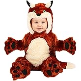 Plush Fox Infant Costume - Jumpsuit with Hood, Mitts, Foot Covers, and Tail