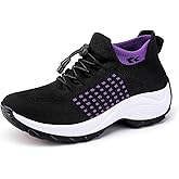 Lookyno Comfortable Breathable Women Walking Shoes Slip on Trainers Women's Orthopedic Casual Ladies Shoe Thick Bottom