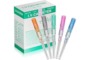 Jconly Professional Piercing Catheter Needles Kit 50PCS - 5 Sizes in 1 Box (14G/16G/18G/20G/22G) | Medical-Grade Sterilized Needles for Ear, Nose, Belly, Navel | Disposable & Pain-Free Design