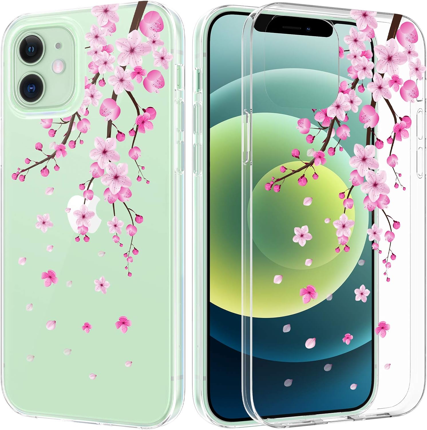 Amazon Com Caka Case For Iphone 12 Mini Clear Case Flower Girly Girls Women Floral Blossom Slim Flexible Premium Clarity Soft Tpu Protective Clear Flower Case For Iphone 12 Mini 5 4 Inches Cherry