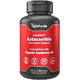 Naturalis New Zealand Astaxanthin (12mg) | Enhanced with Natural Vitamin E | Non-GMO, Soy & Gluten Free | 120 Softgels (4 Month Supply)