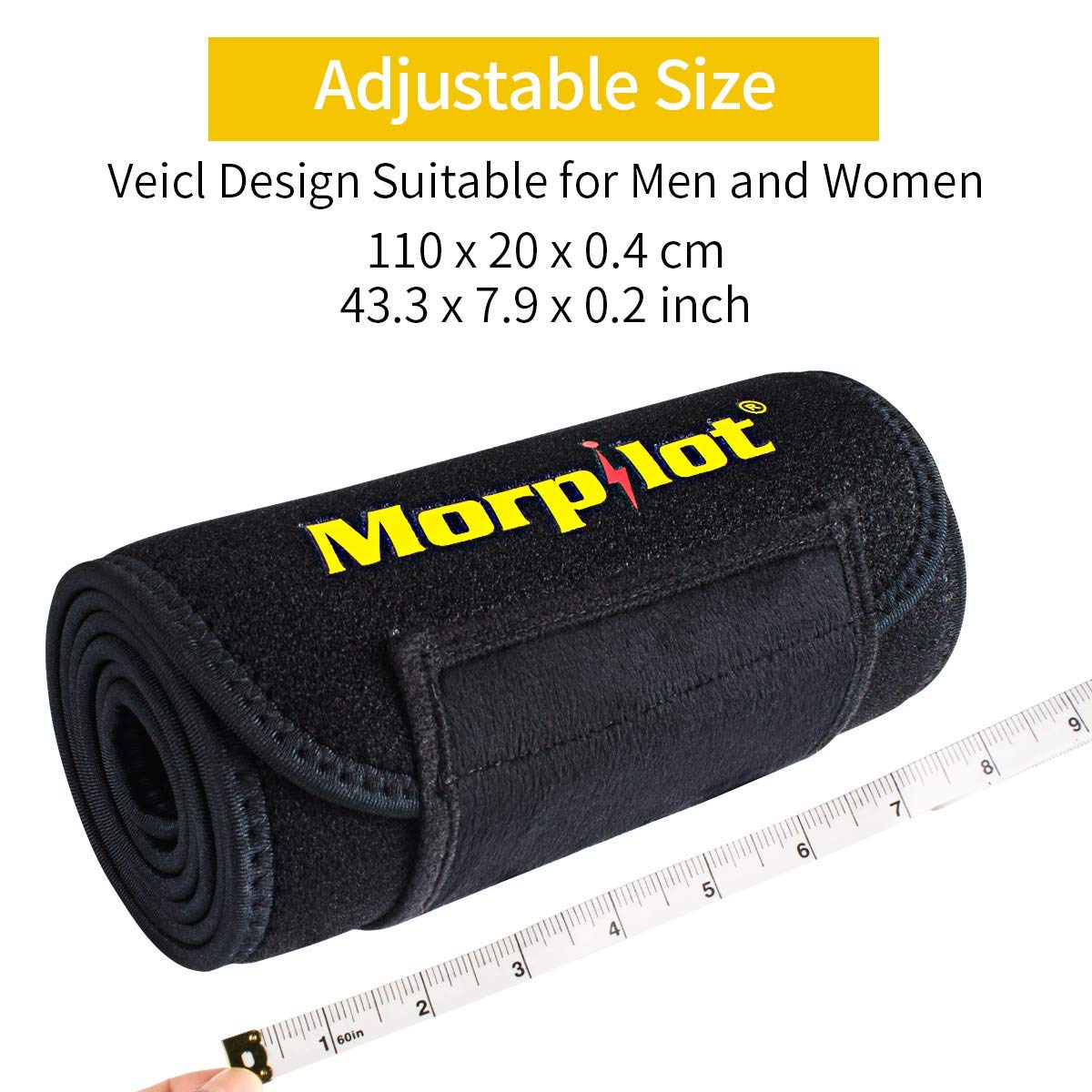 morpilot Fascia Addominale Dimagrante Regolabile per Uomo e Donna Cintura Dimagrante Snellente per Sport, Fitness, Dimagrire - Nero