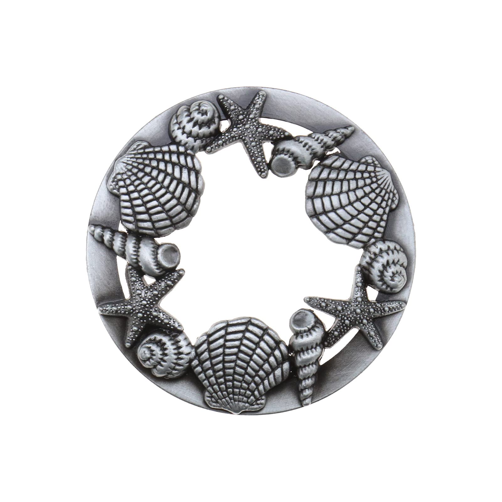 Create idea Candle Toppers Candle Lids Jar Candle Shades Antique Shell Starfish Pattern Candle Toppers Lids Candle Accessories Shades Silver