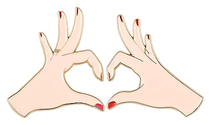 likalla Pin-Anstecker Set Besties für beste Freundinnen aus Soft-Emaille, gold-plattiert, 3-farbig, zwei ein Herz formende Hä