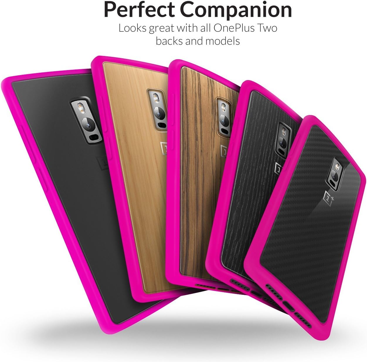 Smartphone Handy Schutzhulle Fur Oneplustwo Schutz Hard Cover Mit Stossabsorbierenden Gummi Rosa Rahmen Und Transparente Ruckseite 1 2 Oneplus Two Orzly Fusion Bumper Case For Oneplus 2 2015 Modell Elektronik