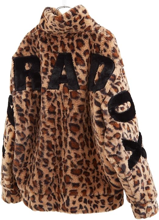 Amazon ファーブルゾン メンズ スタンドカラー ファー ジップアップ ジャケット バックロゴ ビッグ オーバーサイズ ホワイト ブラック レオパード ヒョウ柄 Gracias レオパード ｍ サイズ コート ジャケット 通販