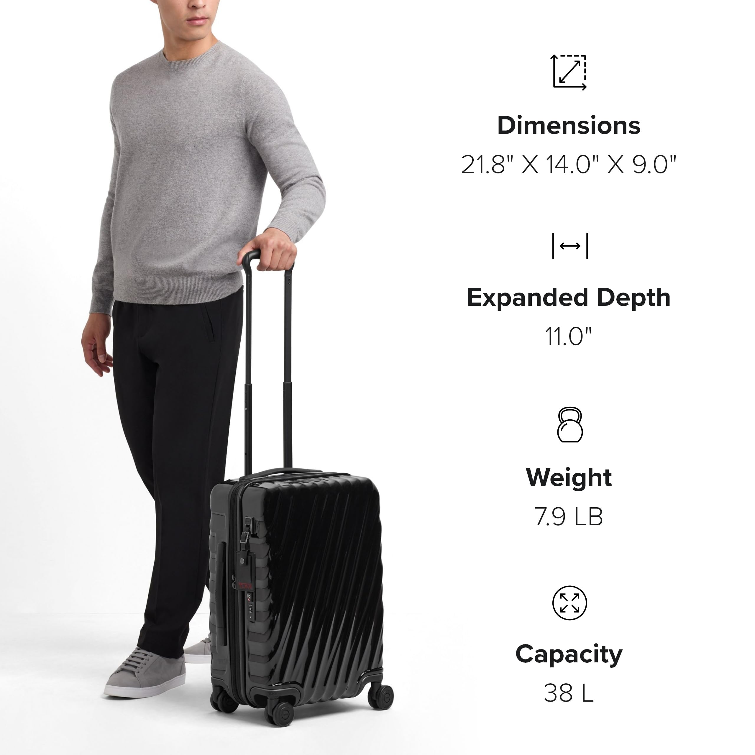 TUMI - 19 Degree International Expandable 4 Wheeled Carry-On - Hard Shell Suitcase - 21.8