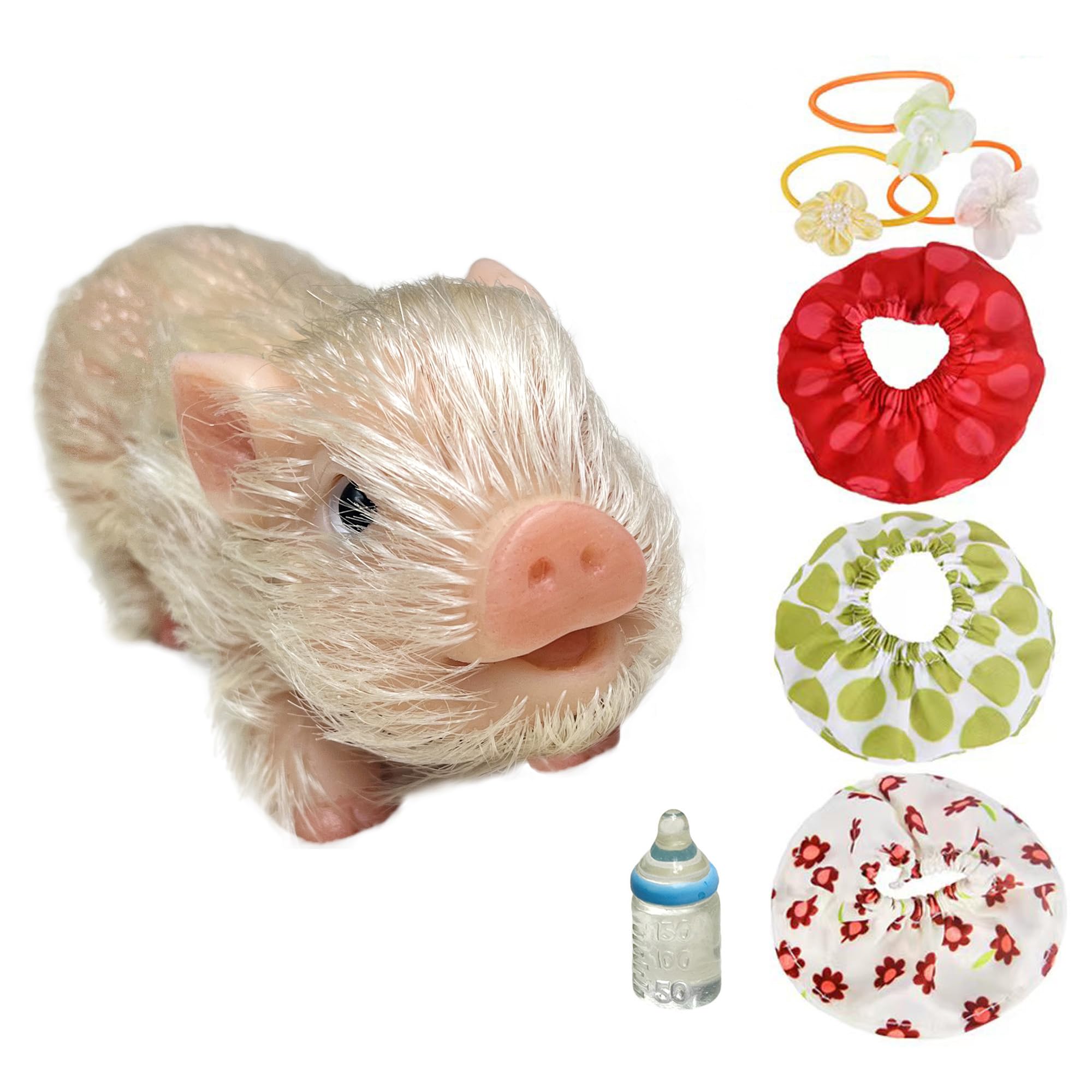 Abenduot 13cm Silicone Pig Dolls Mini Soft Simulation Piglet Pet Realistic Silicone Piggy Animals Toy for Kids Home Decoration
