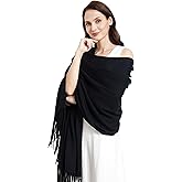 RYYOYY Soft Cashmere Blend Wrap with Tassels Pashmina Stole Shawl for Women Wayfarer Travel 87"x28"(plus 6" tassel)