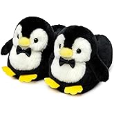 Aopuro Cute Women Penguin Animal Slippers Fluffy Warm Plush House Shoes Novelty Soft Slippers Cartoon Gifts for Birthday Christmas