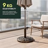 Keplin 9kg Cast Iron Effect Parasol Base with Floral Pattern 45mm Bronze view 7