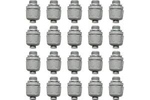 HDHAODA Conduit Connectors, 1/2 Inch Liquid Tight Connector NPT Non-Metallic for PVC Electrical Flexible Conduit Fittings, 180 Degree Straight, UL Listed for Home Outdoor Tubes Tools, Grey (20-Pack)