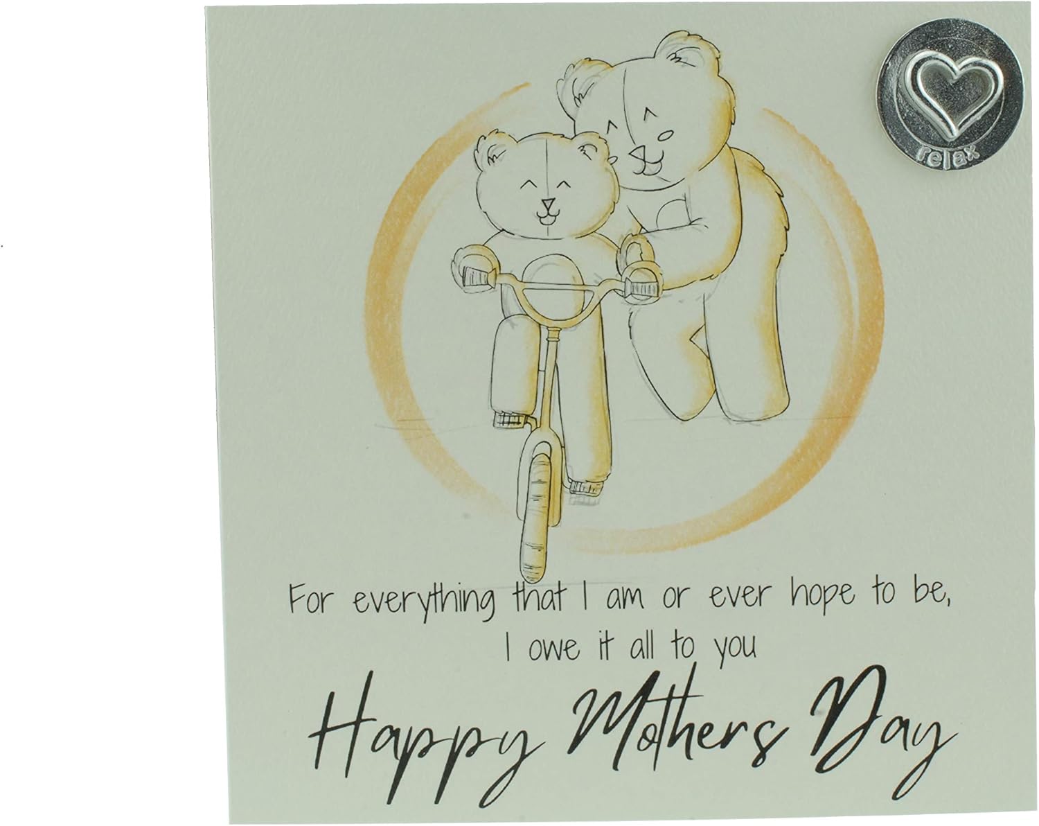 Thoughtful Mothers Day Card with Mum and Child Playing - Includes ‘Relax’ Gift Token (gcmumbiker)