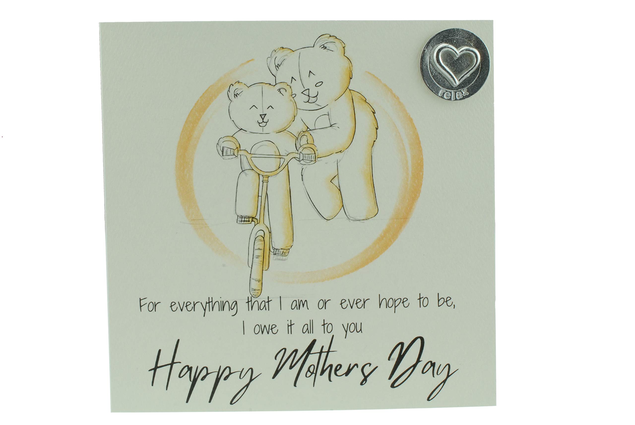 Thoughtful Mothers Day Card with Mum and Child Playing – Includes ‘Relax’ Gift Token (gcmumbiker)