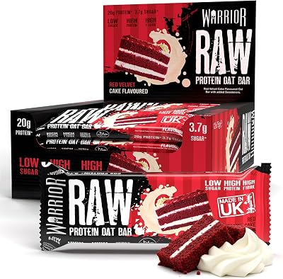 Warrior RAW Protein Bars 12 x 75g – 20g High Protein, Low Sugar