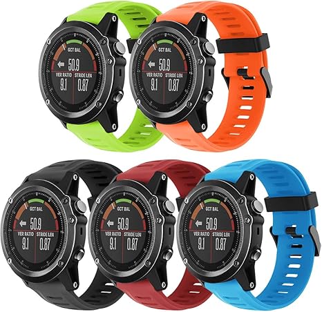 TOPsic Garmin Fenix 3 Correa de Reloj, Banda Reemplazo de Silicona Suave Deportiva con Herramientas para Garmin Fenix 3 / Reloj Elegante de Fenix 3 HR ...