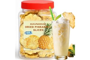 HAVNDRAE 6oz Dried Pineapple Slices, Natural Dehydrated Pineapple Slices for Cocktail Garnish Decor, Baking Tea & Dried Fruit Snack– No Sugar Added, Sulfur-Free Edible Pineapple Flowers