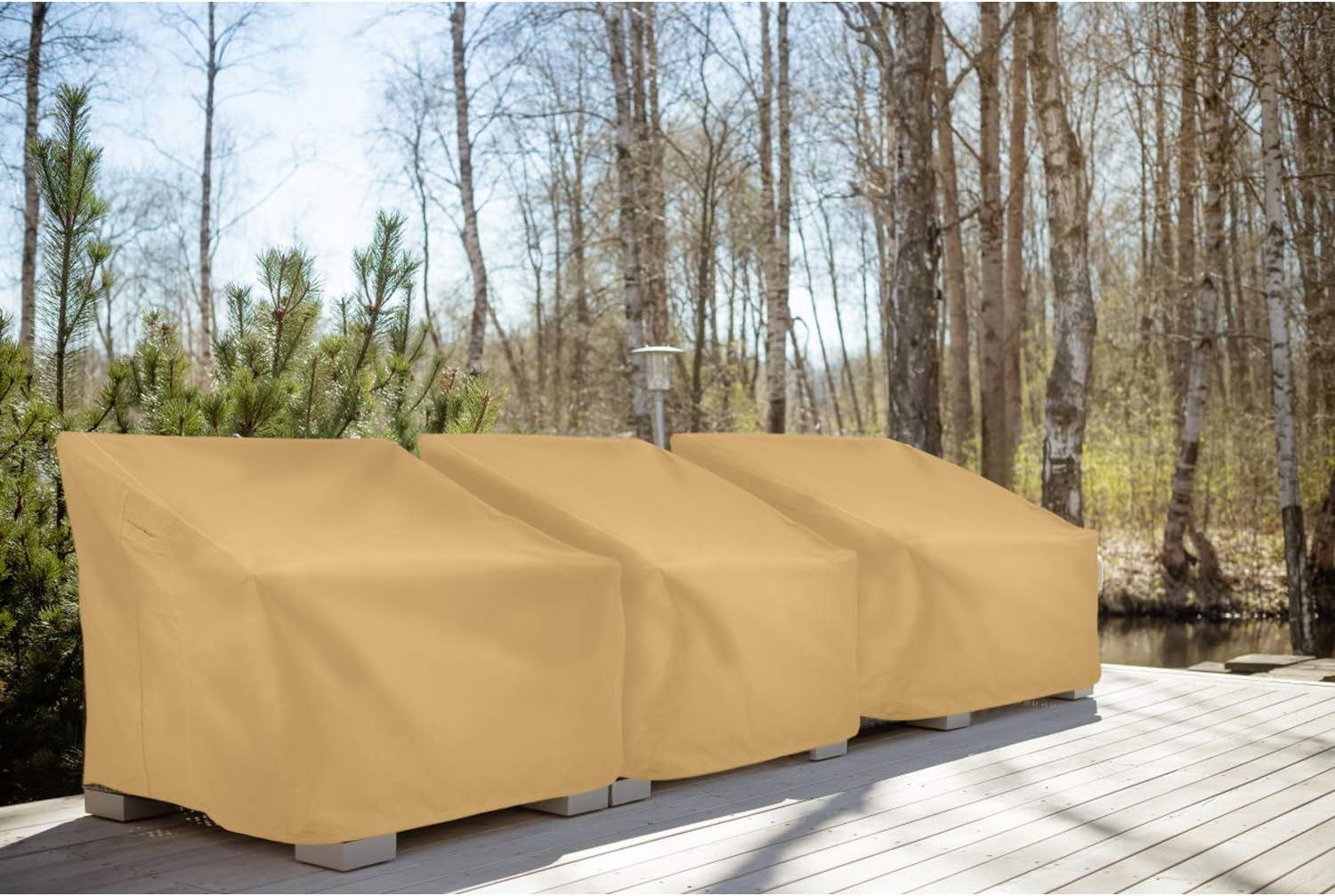 Sunkorto Patio Sofa Loveseat Cover, Waterproof Deep Seat Furniture Cover for Outdoor Balcony, 58x32.5x31 Inch : Garden & Outdoor