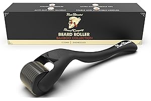 RED-BLOODED Beard Derma Roller Scalp Hair Care – Microneedle dermaroller for Beard & Facial Hair, Rodillo para Minoxidil, Supports Thicker-Looking Beard, Patchy Beard Filler for Men
