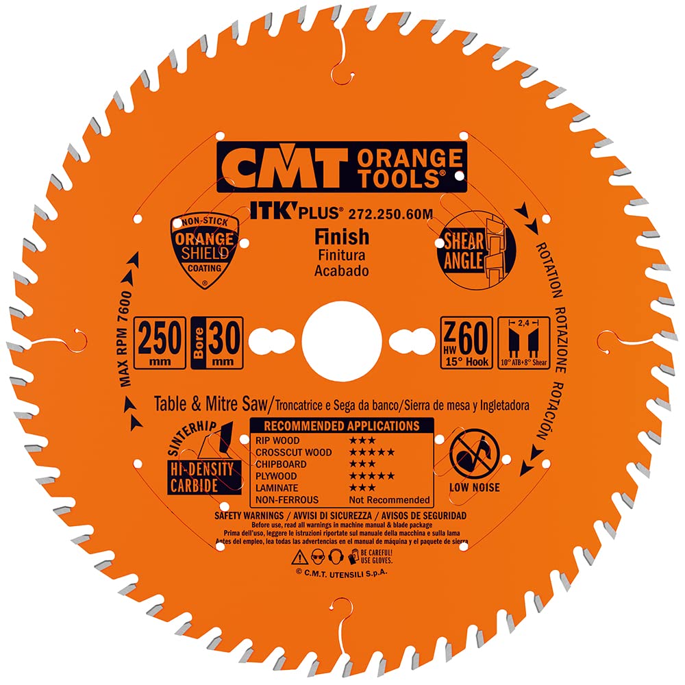 CMT 272.250.60M ITK PLUS FINISH SAW BLADE HW 250X2.4X30 Z=60 FTG+ATB