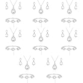 OTTFF Teardrop Jewelry Set for Bridal Bridesmaid,18K Gold or Rose Gold or Silver Plated Necklace Earrings Bracelet Set For Wedding Gift