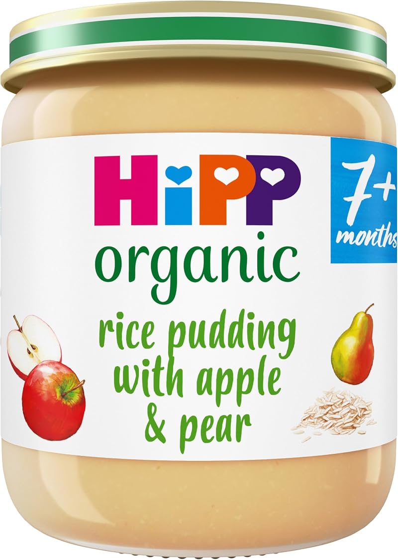 HiPP Organic Rice Pudding with Apple & Pear Baby Food 160g 7+ Months Pack of 6