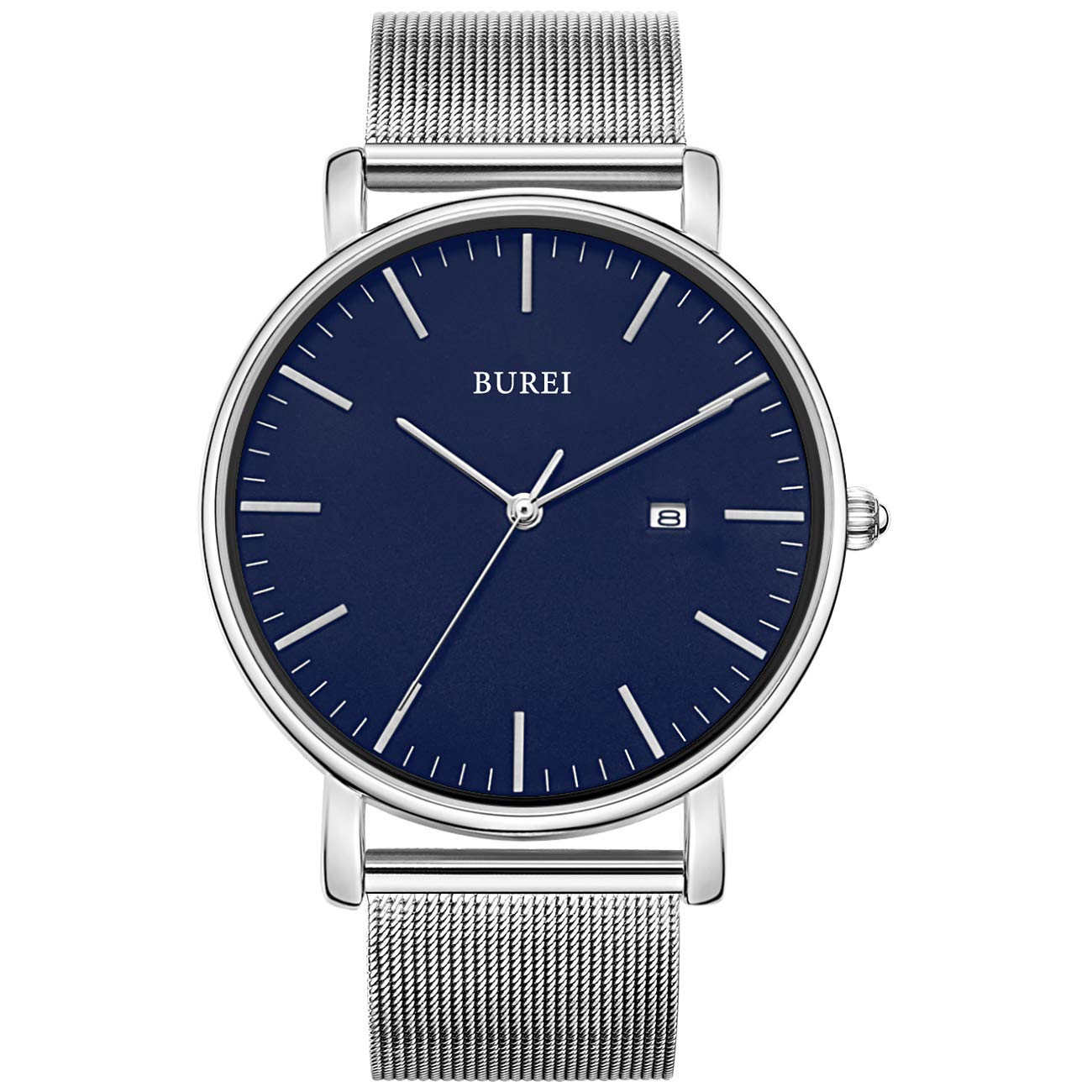 BUREI Men's Wrist Watches,Minimalist Analog Quartz Watches for Men with Mesh Band,Gifts for Men — image 1