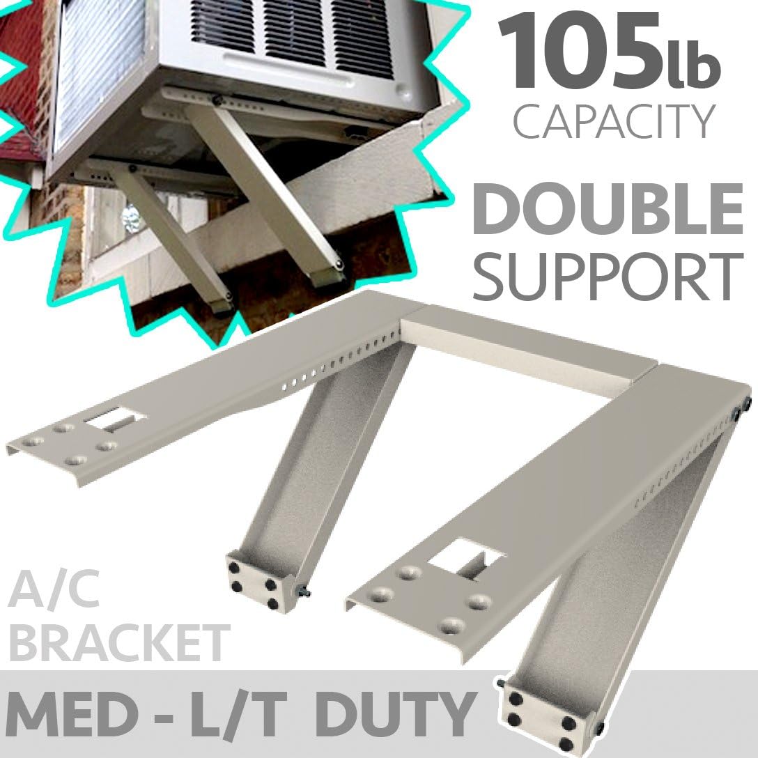 ALPINE HARDWARE Universal Window AC Support - Air Conditioner Bracket - Support Air Conditioner Up to 105 lbs. - for 5000 BTU AC to 12000 BTU AC Units