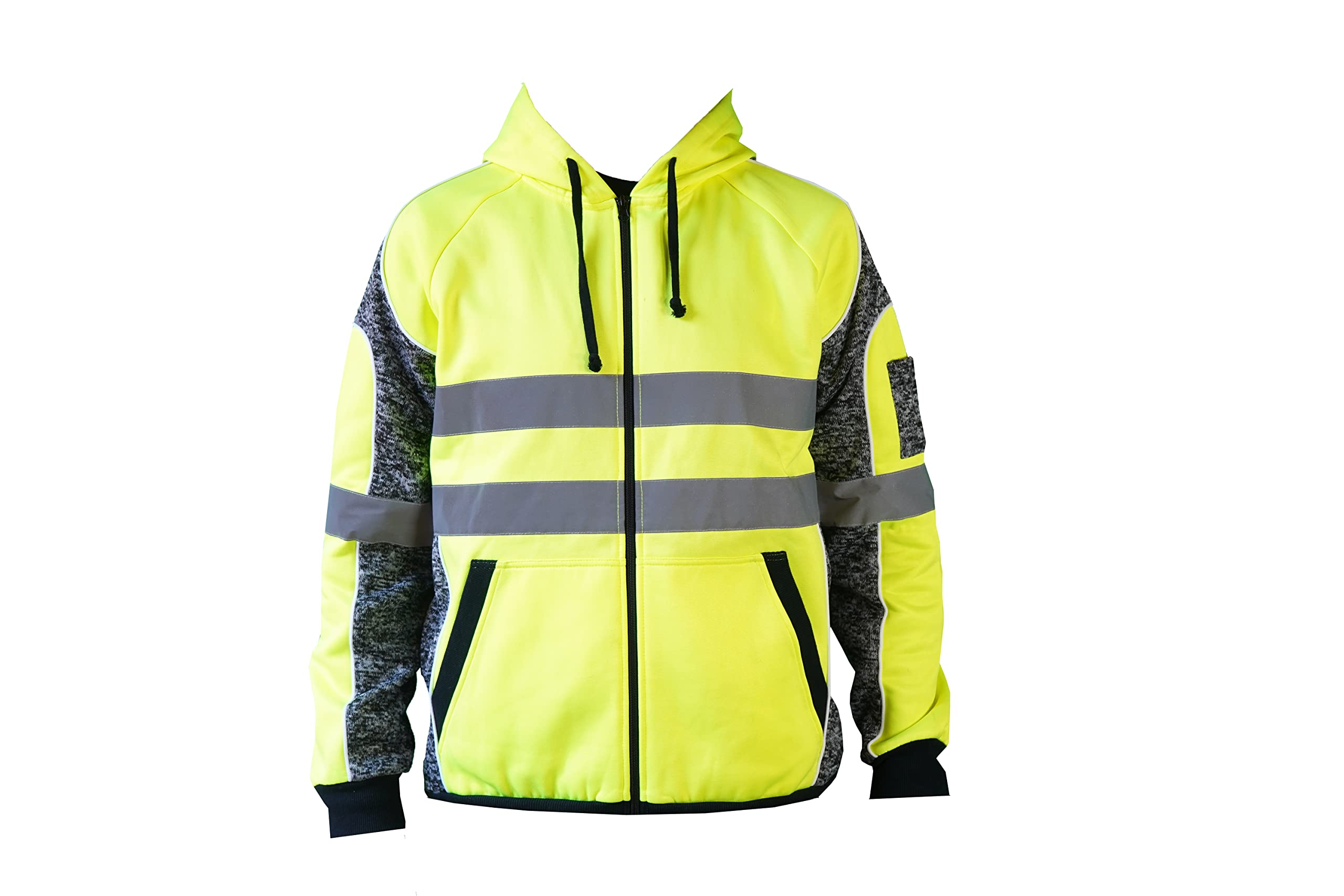 Bitco BTC50 Men Safety Vest - Hoodie Yellow Reflective Details Fleece Lining