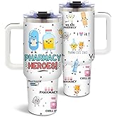 DUUV Pharmacist Gifts for Women Men, Pharmacist Tumbler 40 Oz, Pharmacy Gifts for Birthday Appreciation Graduation Christmas Thanksgiving, Pharmacy Heroes Gift for Coworkers Doctor Nurse, 1PCS