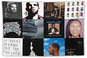 BionZax Drake Rapper Album Colletion Wall Tapestry for Bedroom, College Dorm Or Living Room 40"x60", Singer Hip Hop Tapestries Hanging for Home Decor Gifts