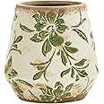 5.5in. Tuscan Ceramic Green Scroll Planter