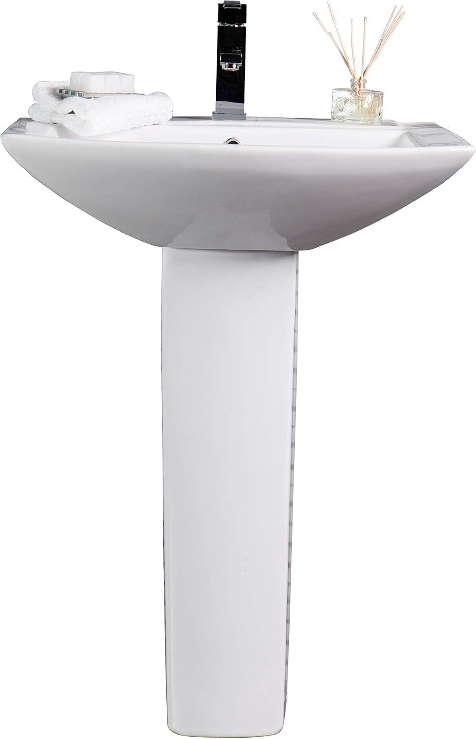 Black Corner Pedestal Sink Grade A Vitreous China Sheffield 4 Centerset Faucet Not Included