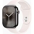 Apple Watch Series 10 [GPS + Cellular, 42mm] - Slate Titanium Case with Light Blush Sport Band, M/L (Renewed)