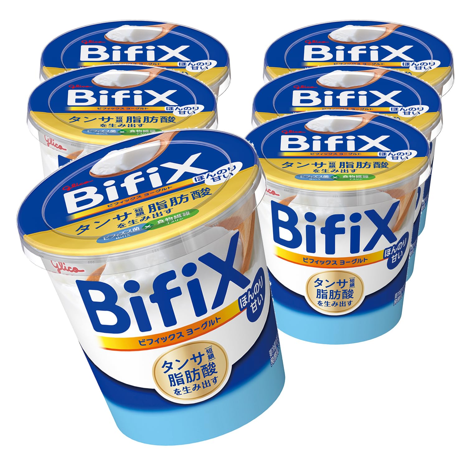 [冷蔵] グリコ BifiXヨーグルト ほんのり甘い 375g×6個 タンサ脂肪酸 ビフィックス ビフィズス菌商品画像