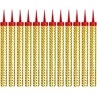 12 Pcs Birthday Candles, Gold Cake Decorating Candles Used for Birthday Cake, Party, Wedding, Night Club