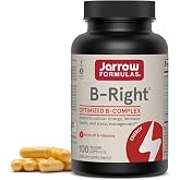 Jarrow B-Right Vitamin B Complex Formula, 100 Capsules | Optimized B-Complex Supports Cellular Energy &amp; Metabolism, Cardiovascular Health, Immune &amp; Heart Health, Vegan, Non-GMO