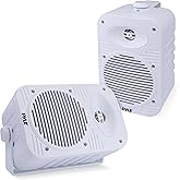 Pyle Indoor Outdoor Speakers Pair - 500 Watt Dual Waterproof 5.25” 2-Way Full Range Speaker System w/ 1/2” High Compliance Polymer Tweeter - in-Home, Boat, Marine, Deck, Patio, Poolside (White)