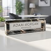 ARTBLOX | Custom Name Plates for Desk, Ideal Office Decoration for Men and Women, Clear Acrylic Desk Name Plate