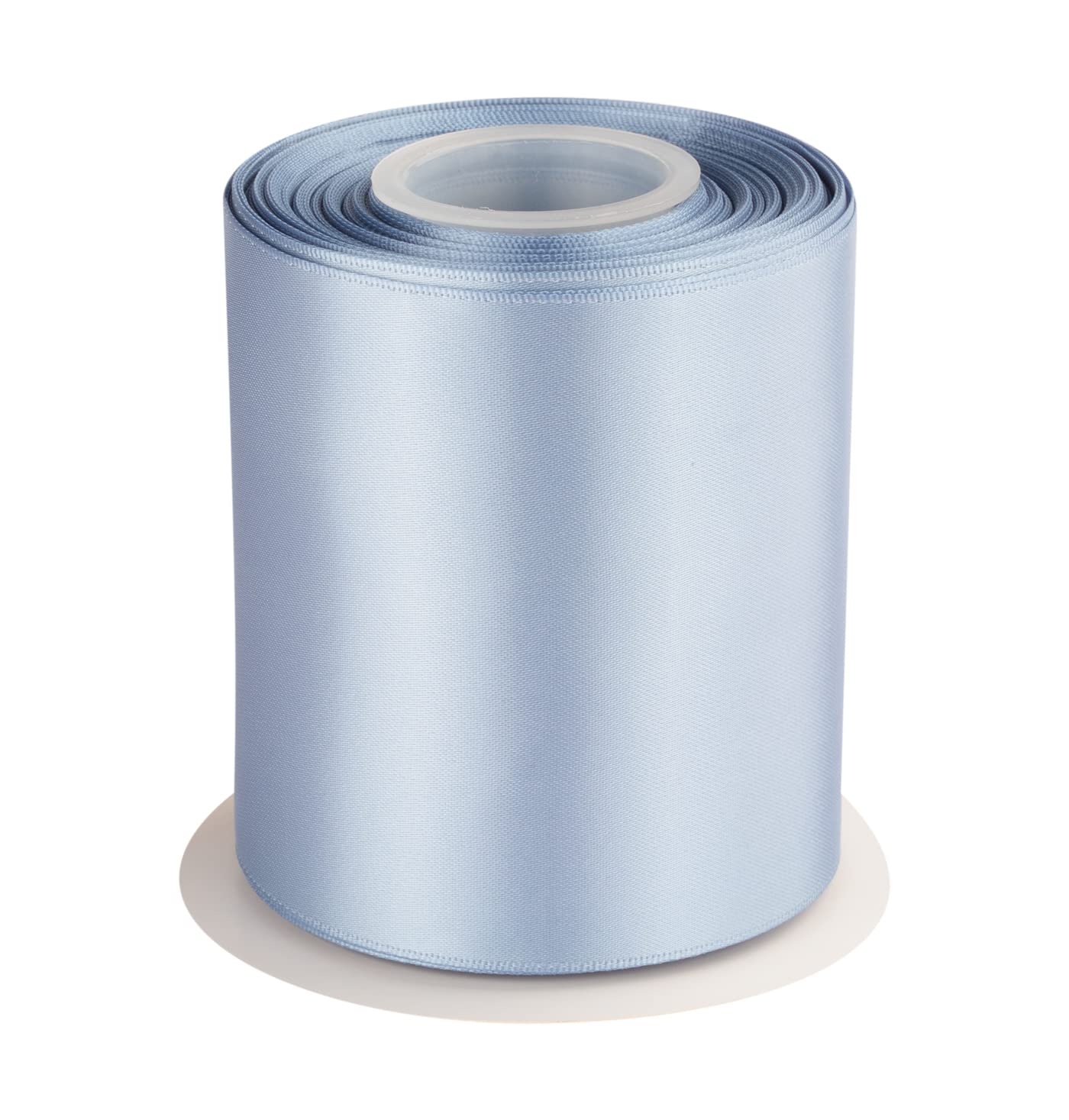 Double Faced Satin Ribbon, 100mm X 22M, Solid Polyester Craft Ribbon, Perfect for Gift Wrapping, Crafts, Wedding Party Ceremony Decoration, Floral Arrangement, Sewing (French Blue)