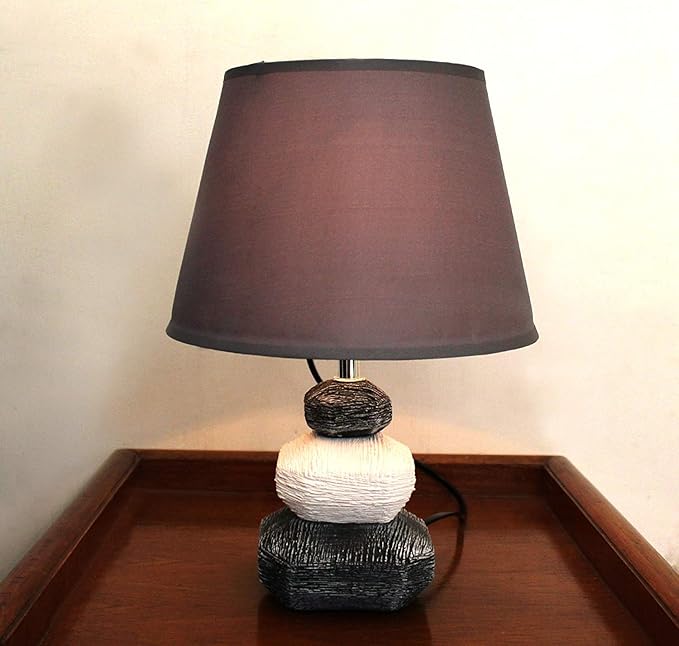 TIED RIBBONS Designer Bedside Table Lamp for Office Bedroom Living Room Home dcor (Ash Grey, 32cm X 23cm)